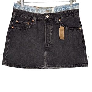 Levi's Denim Two-Tone Mini Skirt, Size 28